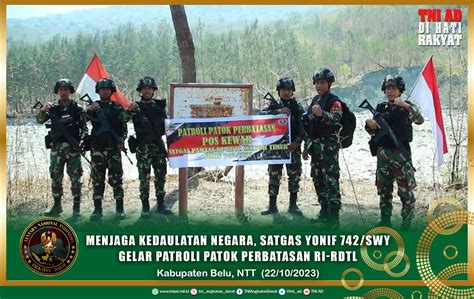 Menjaga Kedaulatan Negara Satgas Yonif Swy Gelar Patroli Patok