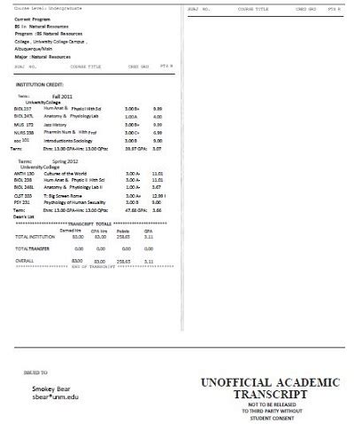 30 Free College Transcript Templates College Transcript Template Pdf