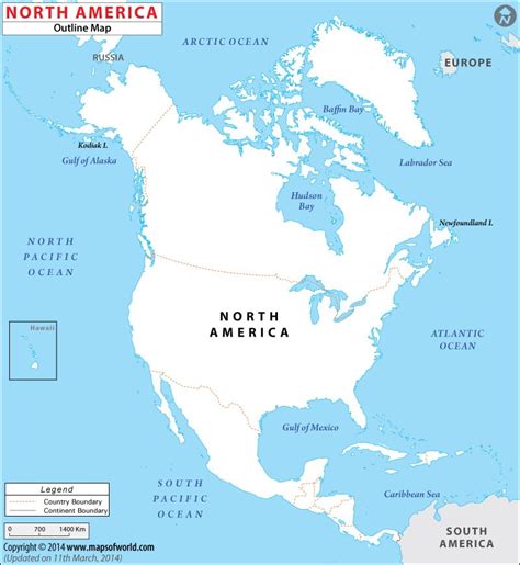 Blank Map of North America | North America Map Outline