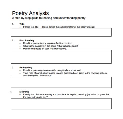 Poem Outline Template