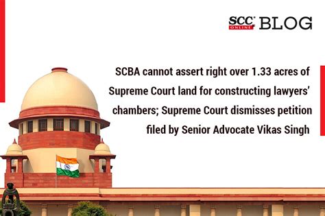 SCBA Cannot Assert Right Over 1 33 Acres Of Supreme Court Land For