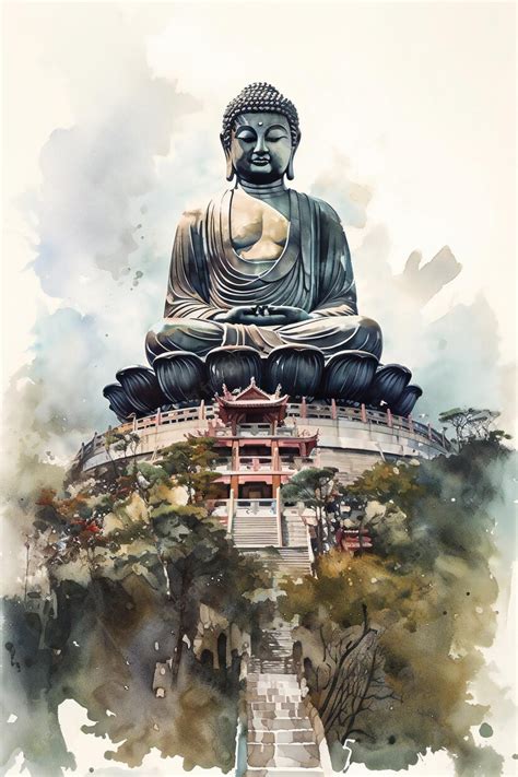 Premium Photo | A painting of a buddha statue in china