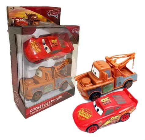 Cars Set Carros De Friccion Rayo Mcqueen Y Mate Env O Gratis