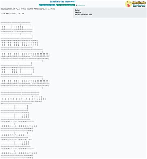 Chord Sunshine The Werewolf Tab Song Lyric Sheet Guitar Ukulele