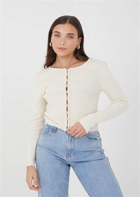 Brave Soul Cream Ribbed Knitted Cardigan Matalan