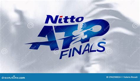 Close Up Of Nitto Atp Finals Flag Waving In The Wind Editorial Stock