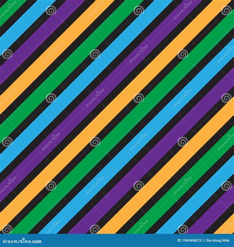 Rainbow Stripe Seamless Pattern Background In Diagonal Style Stock Vector Illustration Of