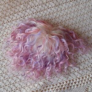 Curly Weft Mohair Meter Colorful Dyed Doll Hair Goat Hair Wefted