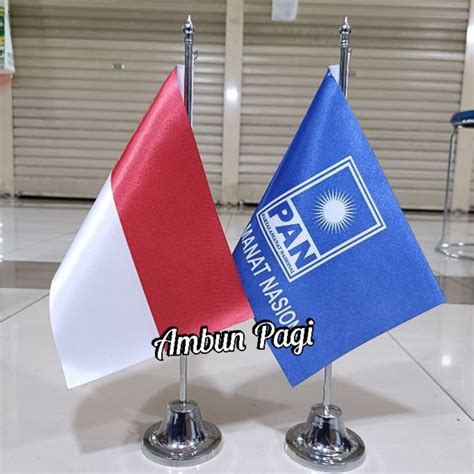 Jual Best Seller Tiang Stenlis Meja Bendera Partai Pan Bendera Merah