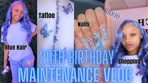 My 1 000 Icy 20th Birthday Maintenance Vlog ️ New Tattoos Blue Hair