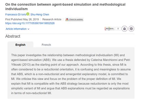 Francesco Di Iorio：on The Connection Between Agent Based Simulation And