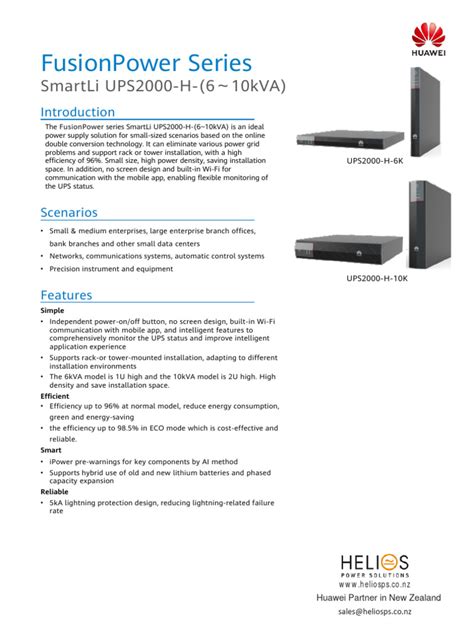 Ups2000 H Series 6 10kva Ups With Lithium Batteries Datasheetz Pdf Energy Conservation