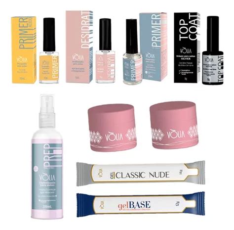 Kit V Lia Gel Nude Gel Base G Primer Prep Fibra Brinde Parcelamento Sem Juros