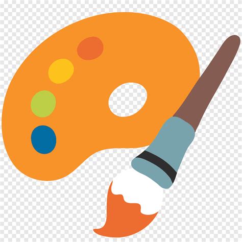 Emoji Painting Paintbrush Palette Desenho Pintura M O Laranja Png