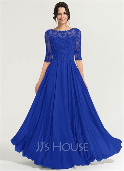 Us 19900 A Line Scoop Illusion Floor Length Chiffon Lace Evening Dress With Pleated Sequins