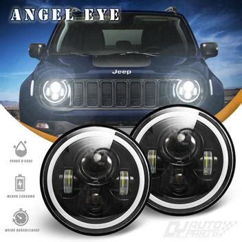 Par Farol Angel Eye Leds Polegadas Drl Luz Diurna Branca Seta Pisca