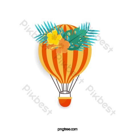 Cartoon Exquisite Cute Color Hot Air Balloon Illustration Png Images