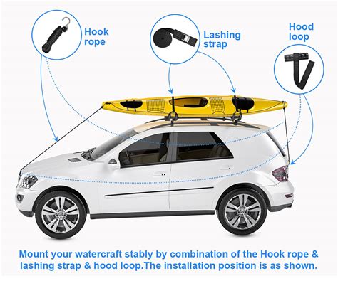 Drsports Two Pairs Universal Foldable J Bar Kayak Rack Folding Car Roof Top Carrier For Canoe