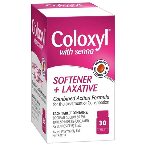 Coloxyl With Senna Softener And Laxative Tablets 30 Treatment Of