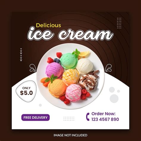 Premium Vector Special Delicious Ice Cream Social Media Post Design