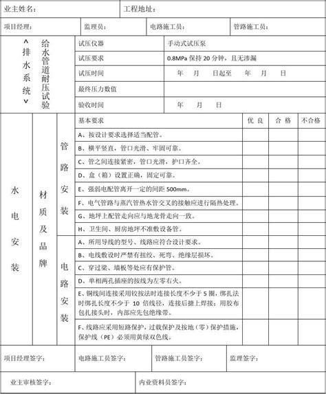 水电隐蔽工程验收单 word文档在线阅读与下载 免费文档