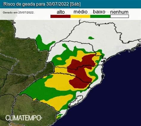 Climatempo Tamb M Prev Massa De Ar Frio E Risco De Geada Ampla No