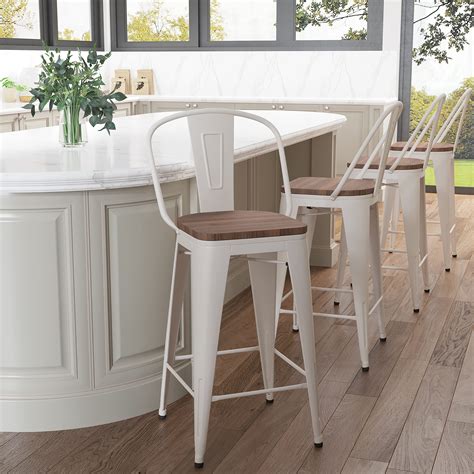 Aklaus Metal Bar Stools Set Of 424 Inch Barstools Counter Height Bar