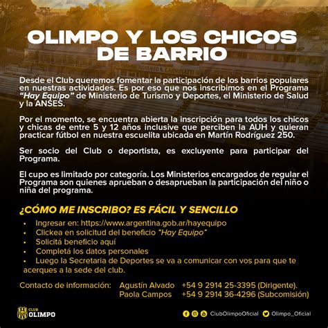 Club Olimpo On Twitter Olimpo Y Los Chicos De Barrio Invitamos A