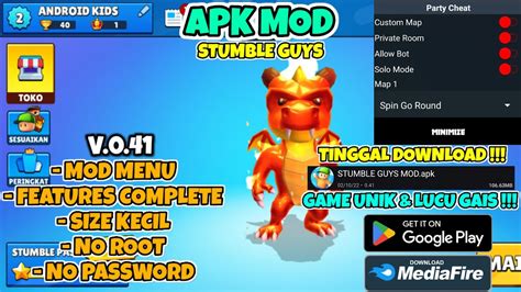 Update STUMBLE GUYS MOD Versi 0 41 ORI TERBARU 2022 MOD MENU FULL