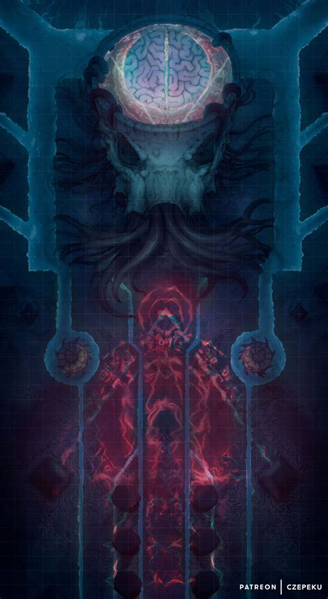 Elder Brain Lair 23x42 Battlemaps