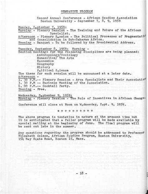 Tentative Program African Studies Review Cambridge Core