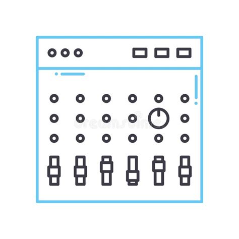 Mixing Board Line Icon Outline Symbol Vector Illustration Concept