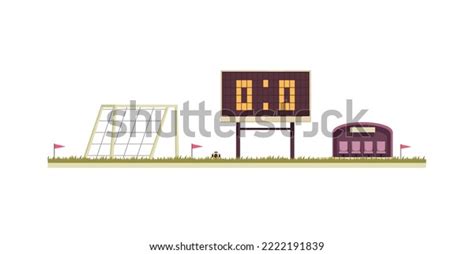 Cartoon School Football Field Goalposts Score Stock Vector (Royalty ...