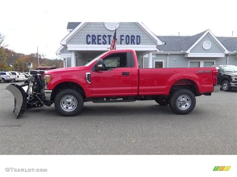 2017 Race Red Ford F350 Super Duty Xl Regular Cab 4x4 Plow Truck