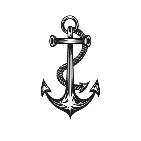 Ship Anchor With Rope Vector Illustration Anchor Ship Sailboat Png