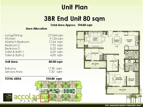 Condo Sale at Accolade Place Condominiums Floor Plans