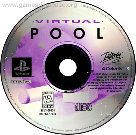 Virtual Pool Sony Playstation Artwork Disc