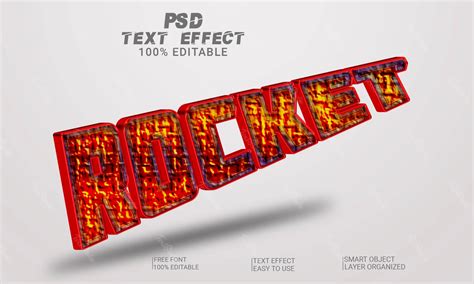 Rocket Show 3d Font Style Effect Fichier Psd Photoshop Premium