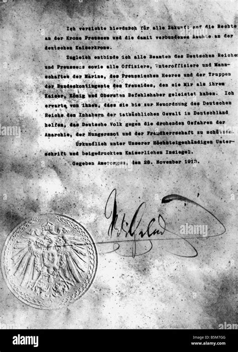 1 W46 T1918 E Wilhelm Ii Abdication Proclamation Wilhelm Ii German