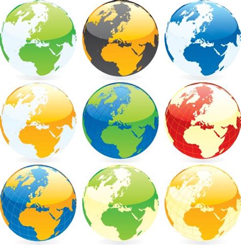 World Globes Royalty Free Vector Image Vectorstock