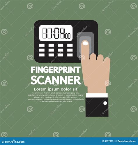 Finger On Fingerprint Scanner Device Stock Vector Illustration Of