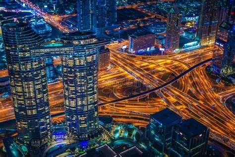 Dubai Night View Seen from the Observation Deck of Burj Khalifa ...