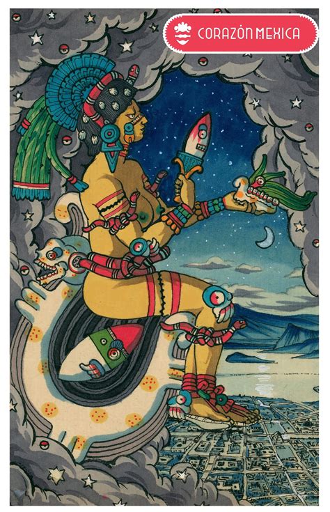 Coyolxauhqui Queen Of Flints Moon Goddess Aztec Mexican Etsy Aztec