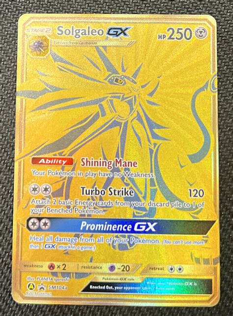 Solgaleo Gx Sm A Golden Holographic Black Star Promo Pok Mon Tcg Near