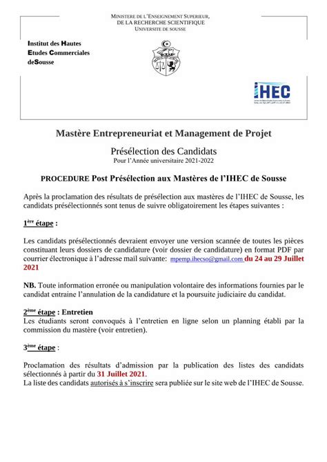 PDF Mastère Entrepreneuriat et Management de Projet DOKUMEN TIPS