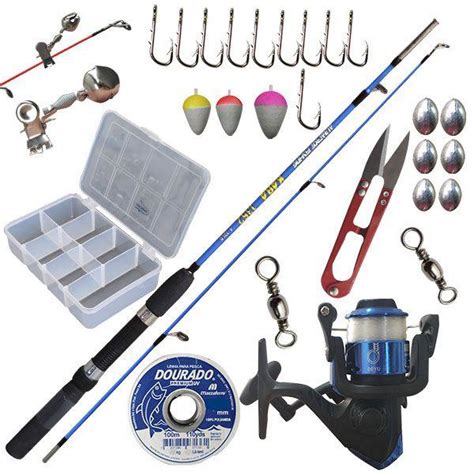 Kit De Pesca Completo Vara Molinete Linha Tralha Completa