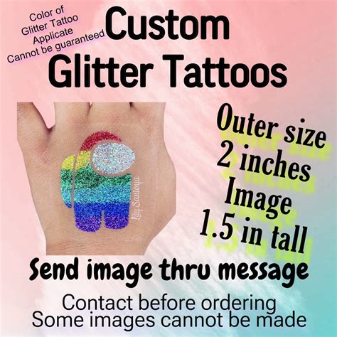 Custom Glitter Tattoo Stencil Etsy