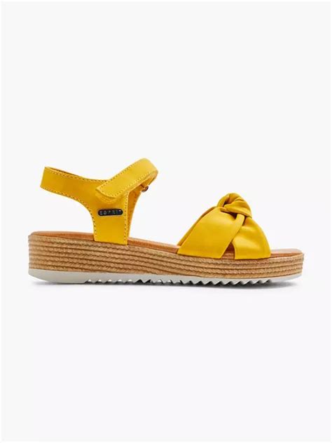 Esprit Esprit Wedge Knotted Detail Sandal In Yellow Deichmann