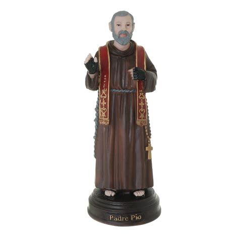 Imagem De S O Padre Pio Em Resina Cm Lirio Do Vale Distribuidora