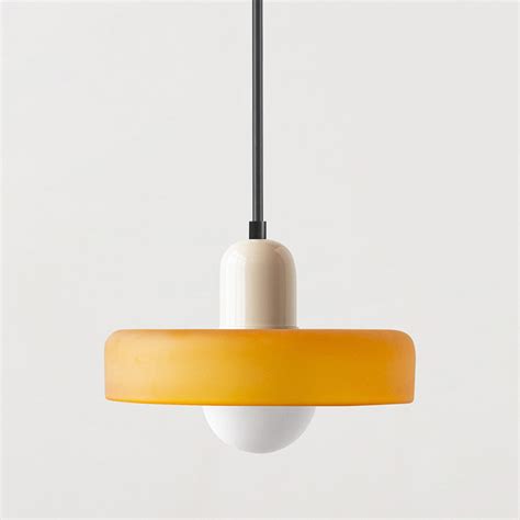 Modern Bauhaus Stained Glass Rod Pendant Light